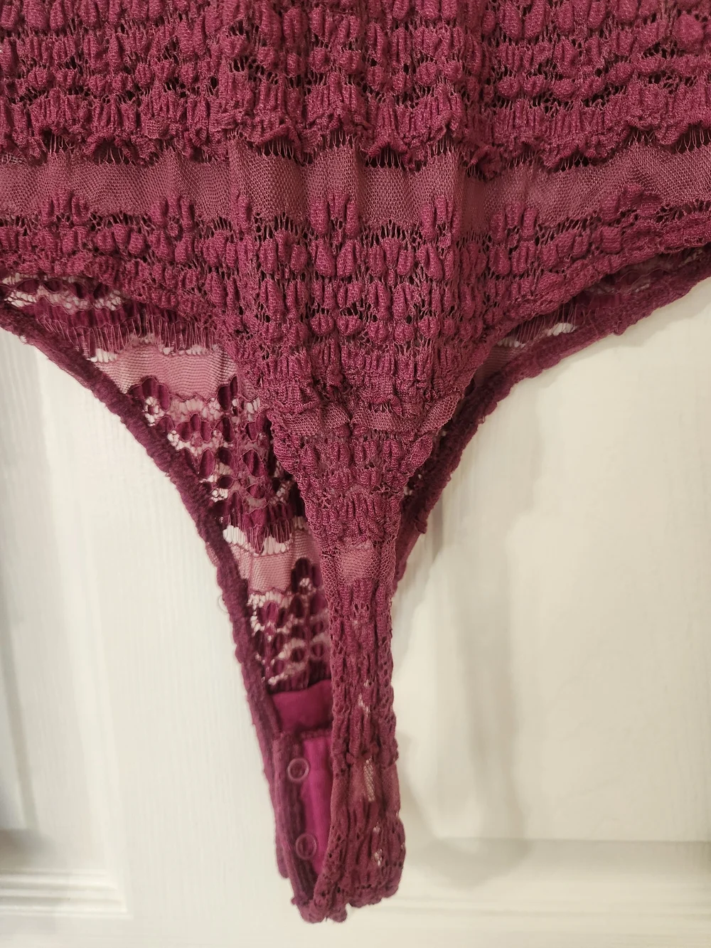 Free People Angelina Bodysuit in Winetasting Sz Med